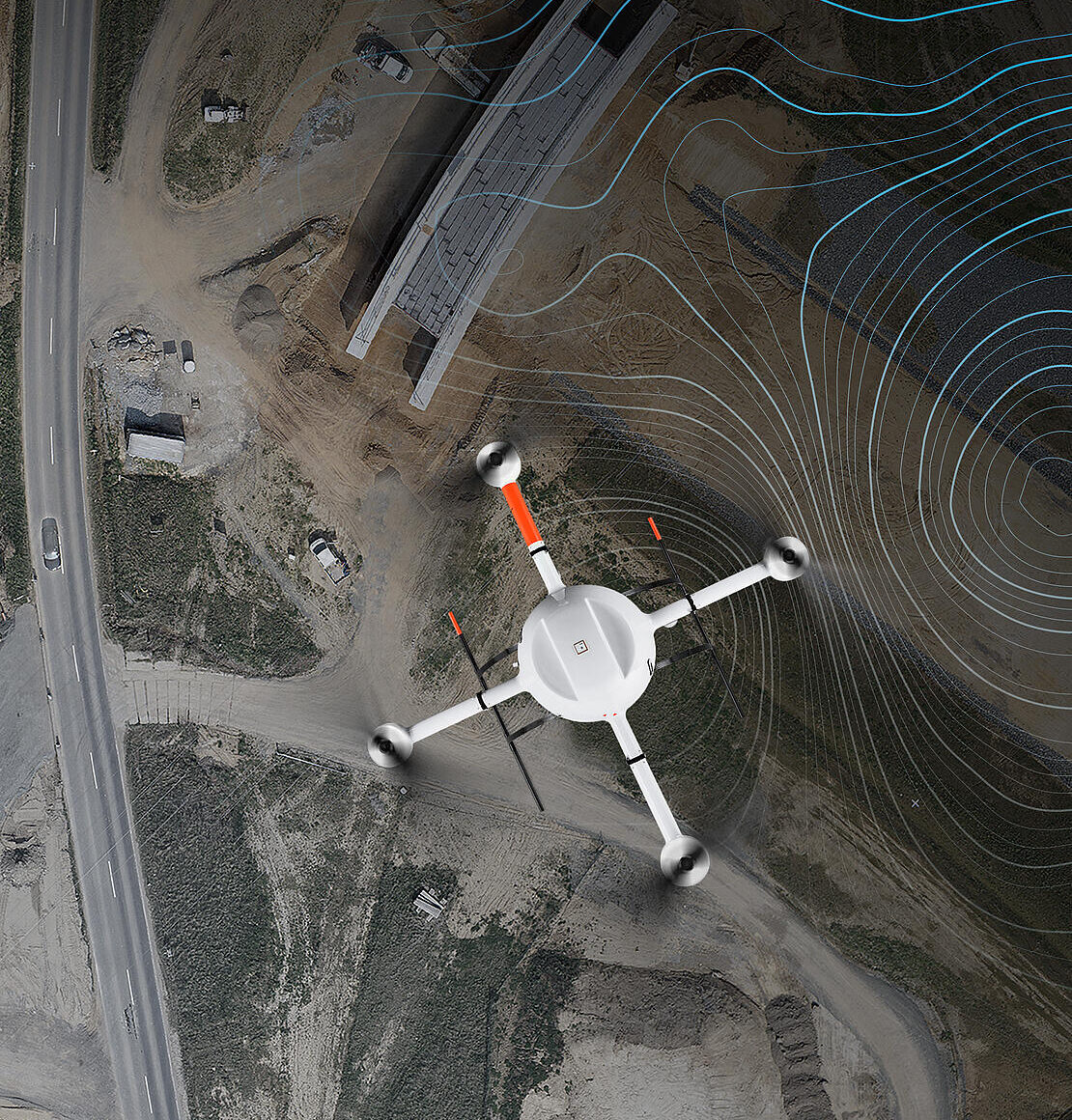 Composite of aerial mapping and ground LiDAR scan data