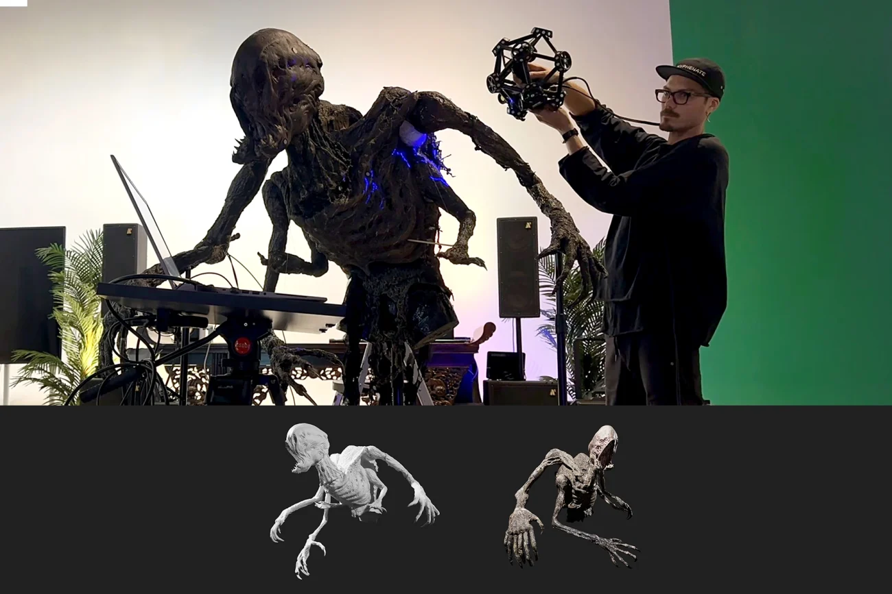 Practical creature build captured as a 3D asset