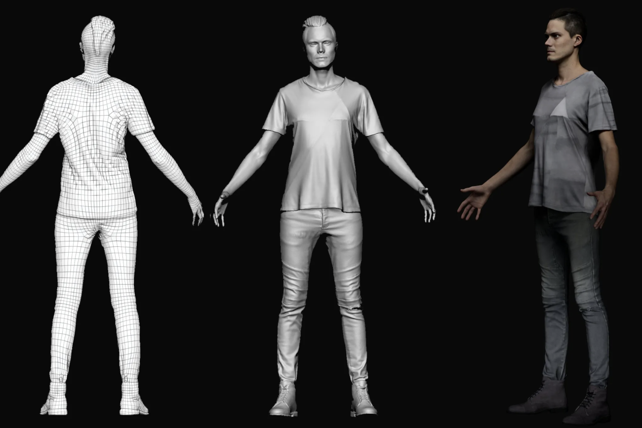 Digital double created from a full body scan